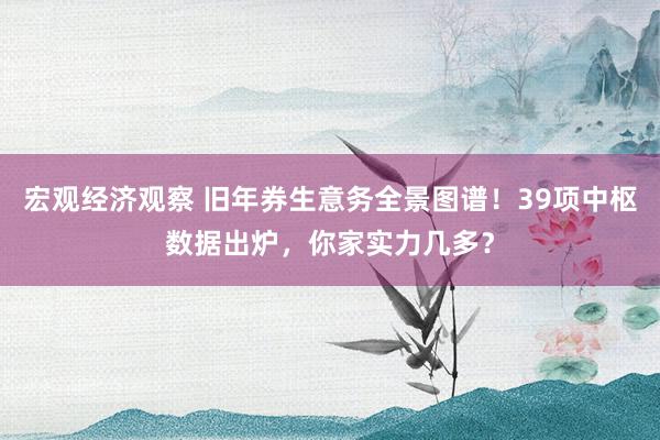 宏观经济观察 旧年券生意务全景图谱！39项中枢数据出炉，你家实力几多？