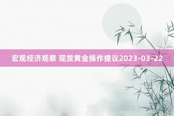 宏观经济观察 现货黄金操作提议2023-03-22