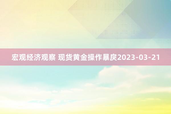 宏观经济观察 现货黄金操作暴戾2023-03-21