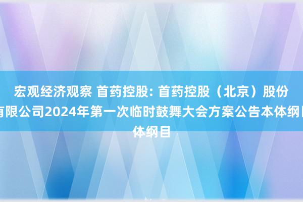 宏观经济观察 首药控股: 首药控股（北京）股份有限公司2024年第一次临时鼓舞大会方案公告本体纲目