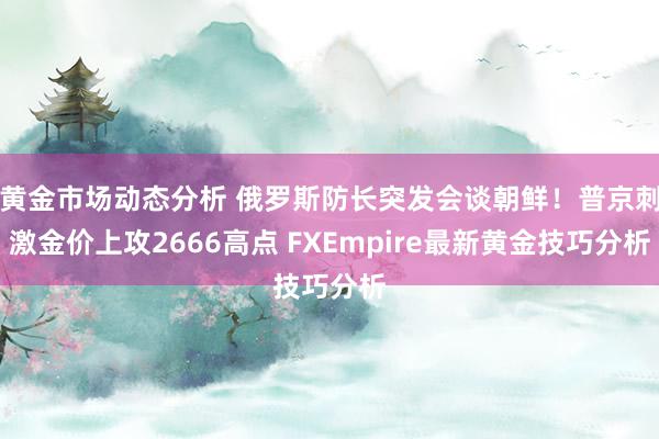 黄金市场动态分析 俄罗斯防长突发会谈朝鲜！普京刺激金价上攻2666高点 FXEmpire最新黄金技巧分析