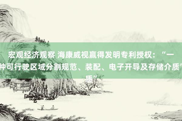 宏观经济观察 海康威视赢得发明专利授权：“一种可行驶区域分割规范、装配、电子开导及存储介质”