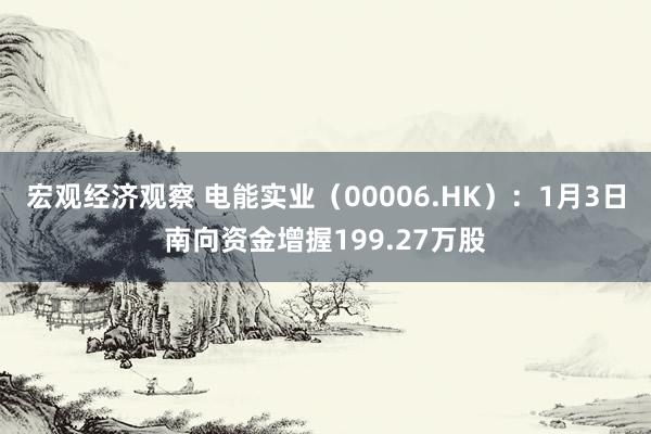 宏观经济观察 电能实业（00006.HK）：1月3日南向资金增握199.27万股