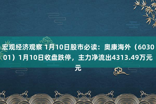 宏观经济观察 1月10日股市必读：奥康海外（603001）1月10日收盘跌停，主力净流出4313.49万元