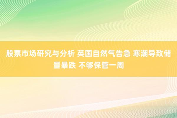 股票市场研究与分析 英国自然气告急 寒潮导致储量暴跌 不够保管一周