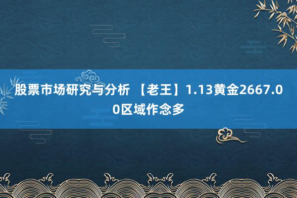 股票市场研究与分析 【老王】1.13黄金2667.00区域作念多