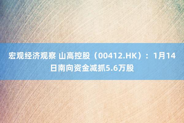 宏观经济观察 山高控股（00412.HK）：1月14日南向资金减抓5.6万股