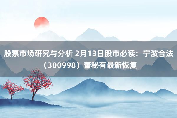 股票市场研究与分析 2月13日股市必读：宁波合法（300998）董秘有最新恢复