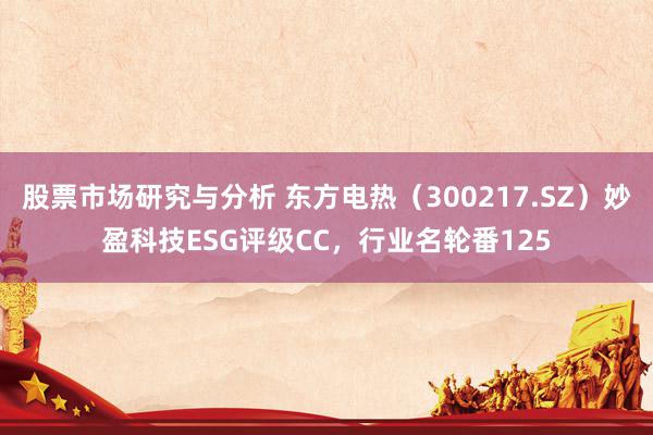 股票市场研究与分析 东方电热（300217.SZ）妙盈科技ESG评级CC，行业名轮番125