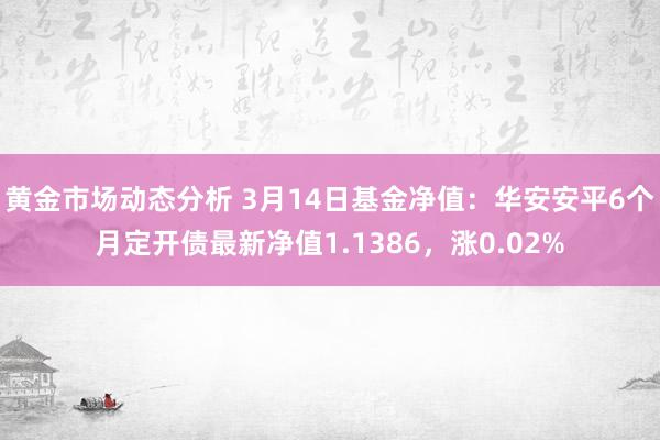 黄金市场动态分析 3月14日基金净值：华安安平6个月定开债最新净值1.1386，涨0.02%